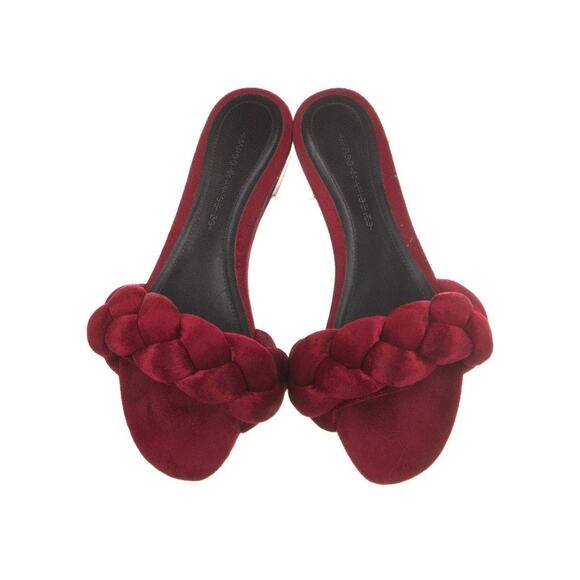 Marco de Vincenzo velvet burgundy braided slides - Picture 3 of 5